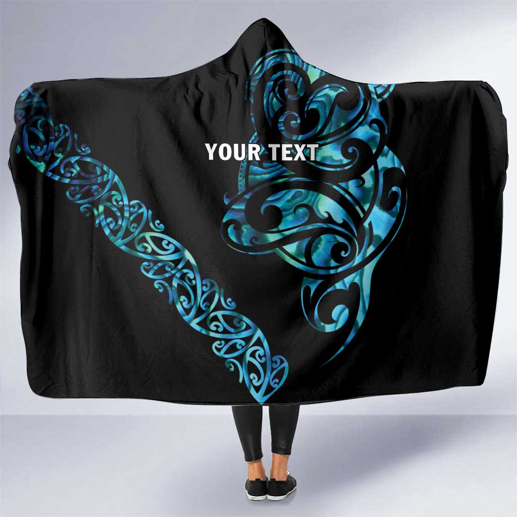 All Black Maori Tribal Tattoo Personalised Hooded Blanket Polynesian Style LT9 One Size Black - Polynesian Pride