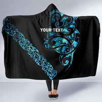 All Black Maori Tribal Tattoo Personalised Hooded Blanket Polynesian Style LT9 One Size Black - Polynesian Pride