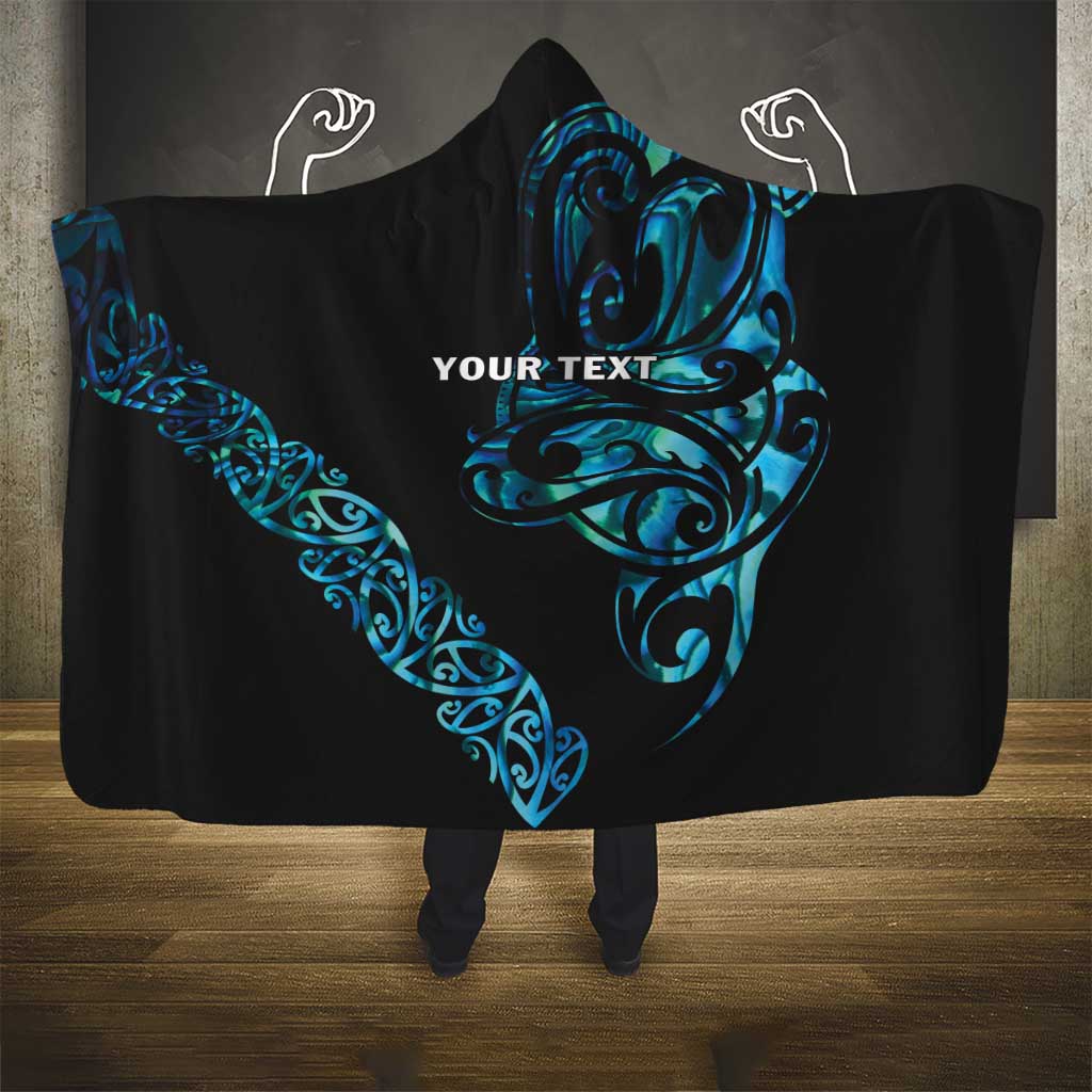 All Black Maori Tribal Tattoo Personalised Hooded Blanket Polynesian Style LT9 - Polynesian Pride