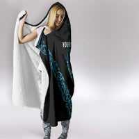 All Black Maori Tribal Tattoo Personalised Hooded Blanket Polynesian Style LT9 - Polynesian Pride