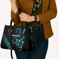 All Black Maori Tribal Tattoo Personalised Leather Bag Polynesian Style LT9 - Polynesian Pride