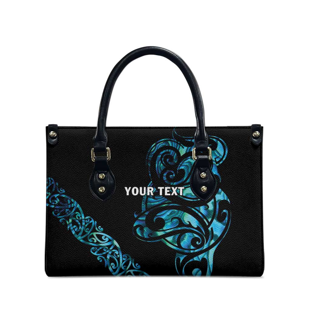 All Black Maori Tribal Tattoo Personalised Leather Bag Polynesian Style LT9 - Polynesian Pride