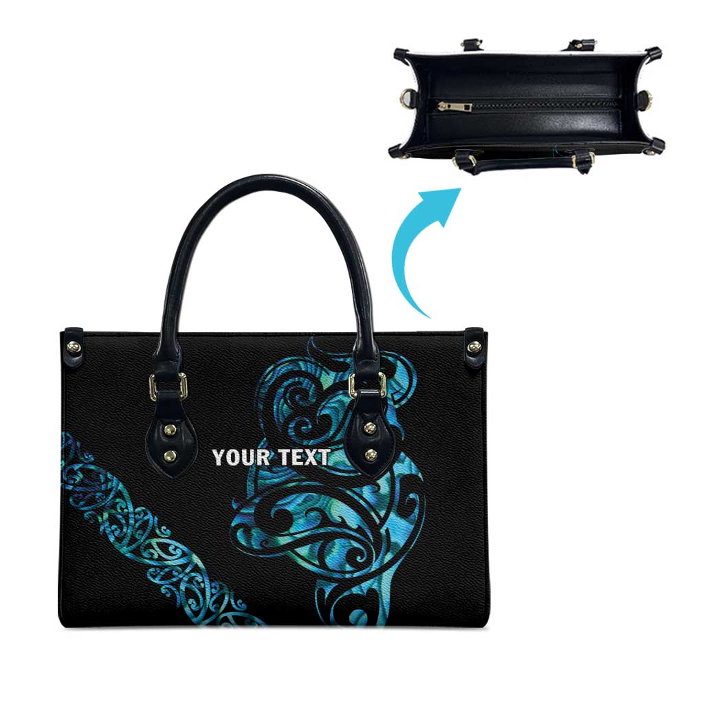 All Black Maori Tribal Tattoo Personalised Leather Bag Polynesian Style LT9 - Polynesian Pride
