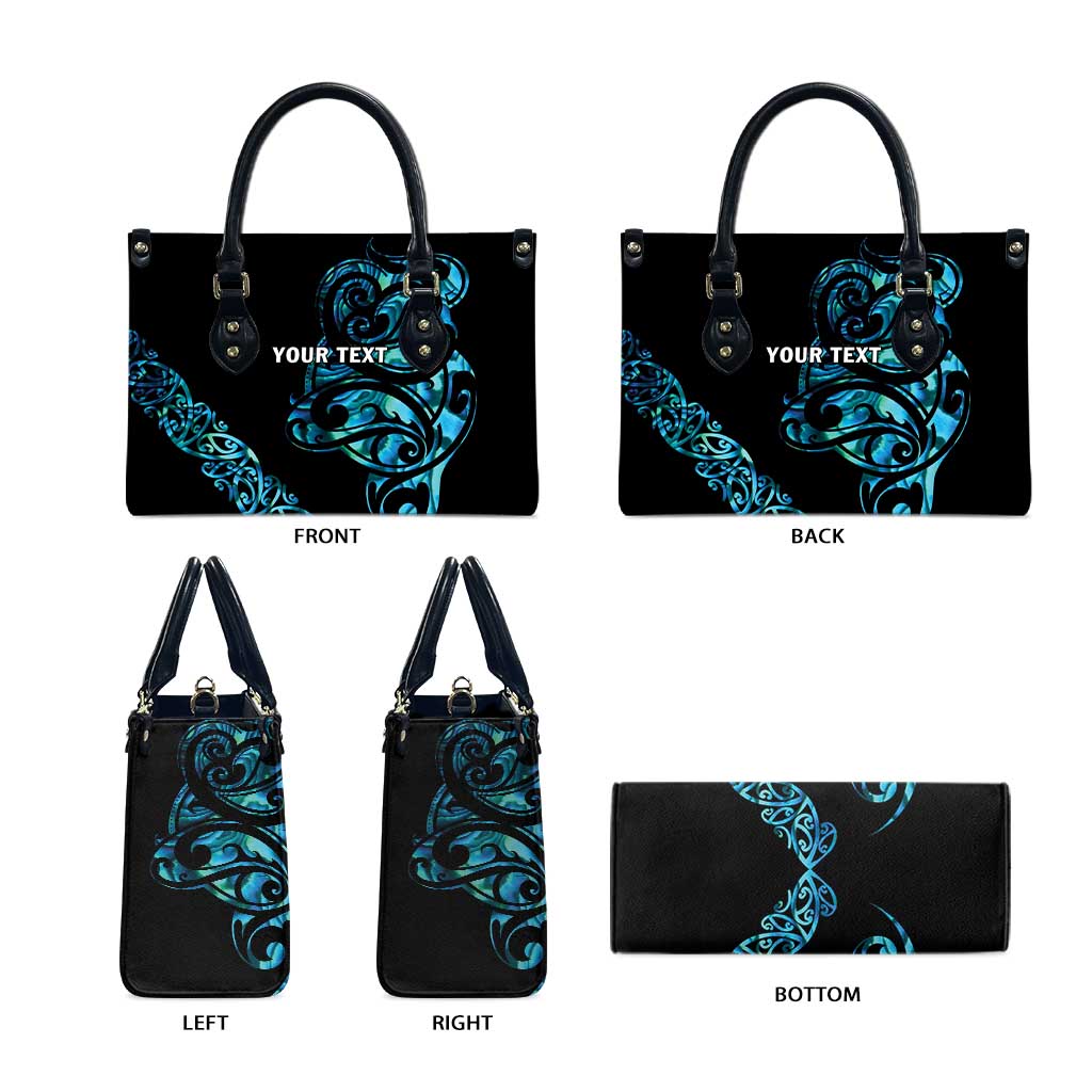 All Black Maori Tribal Tattoo Personalised Leather Bag Polynesian Style LT9 - Polynesian Pride
