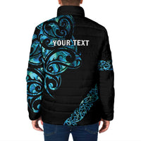 All Black Maori Tribal Tattoo Personalised Padded Jacket Polynesian Style LT9 - Polynesian Pride