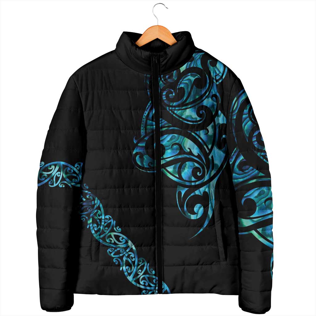 All Black Maori Tribal Tattoo Personalised Padded Jacket Polynesian Style LT9 - Polynesian Pride