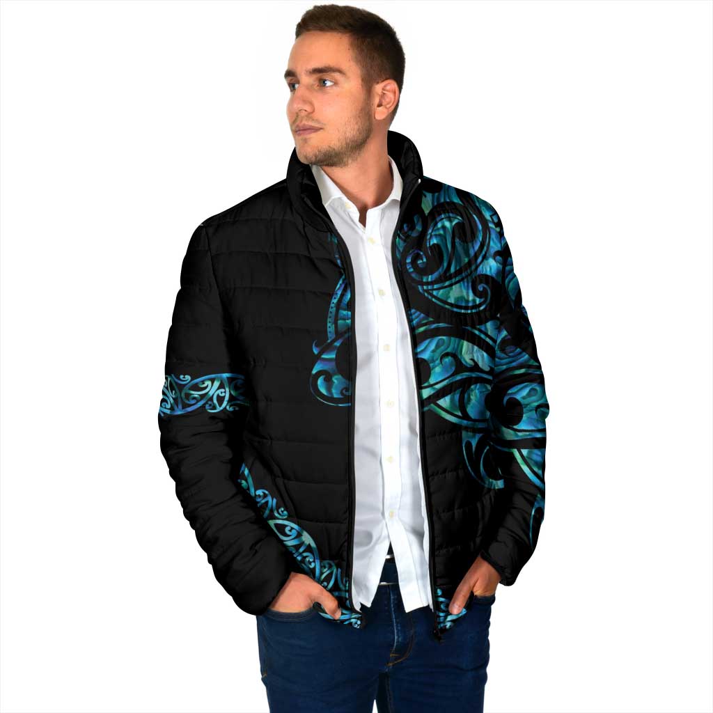 All Black Maori Tribal Tattoo Personalised Padded Jacket Polynesian Style LT9 - Polynesian Pride