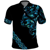 All Black Maori Tribal Tattoo Personalised Polo Shirt Polynesian Style LT9 Black - Polynesian Pride