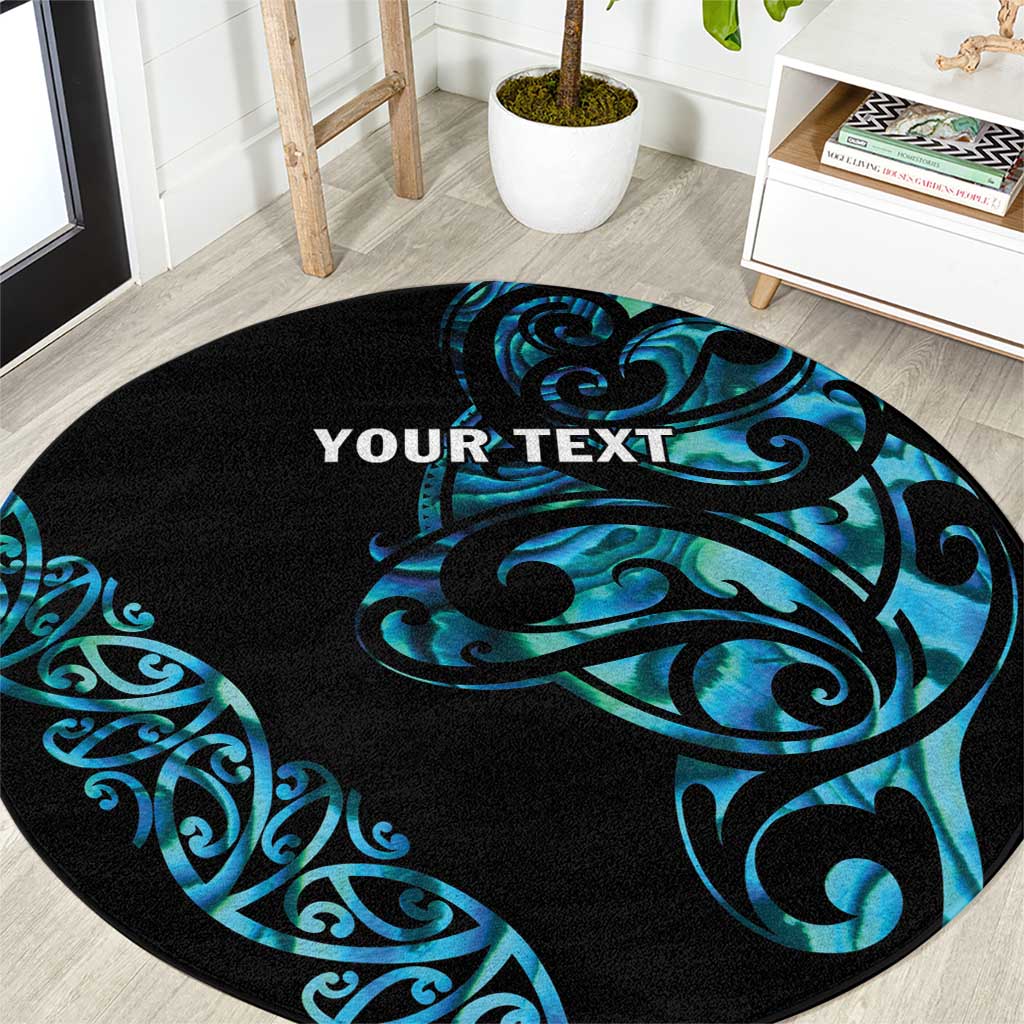 All Black Maori Tribal Tattoo Personalised Round Carpet Polynesian Style LT9 Black - Polynesian Pride