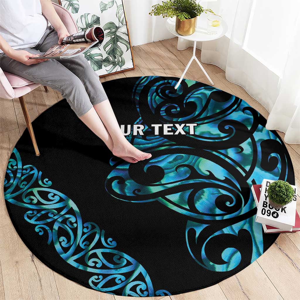 All Black Maori Tribal Tattoo Personalised Round Carpet Polynesian Style LT9 - Polynesian Pride