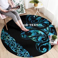 All Black Maori Tribal Tattoo Personalised Round Carpet Polynesian Style LT9 - Polynesian Pride