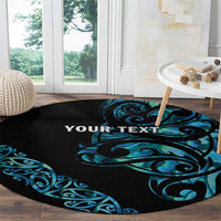 All Black Maori Tribal Tattoo Personalised Round Carpet Polynesian Style LT9 - Polynesian Pride