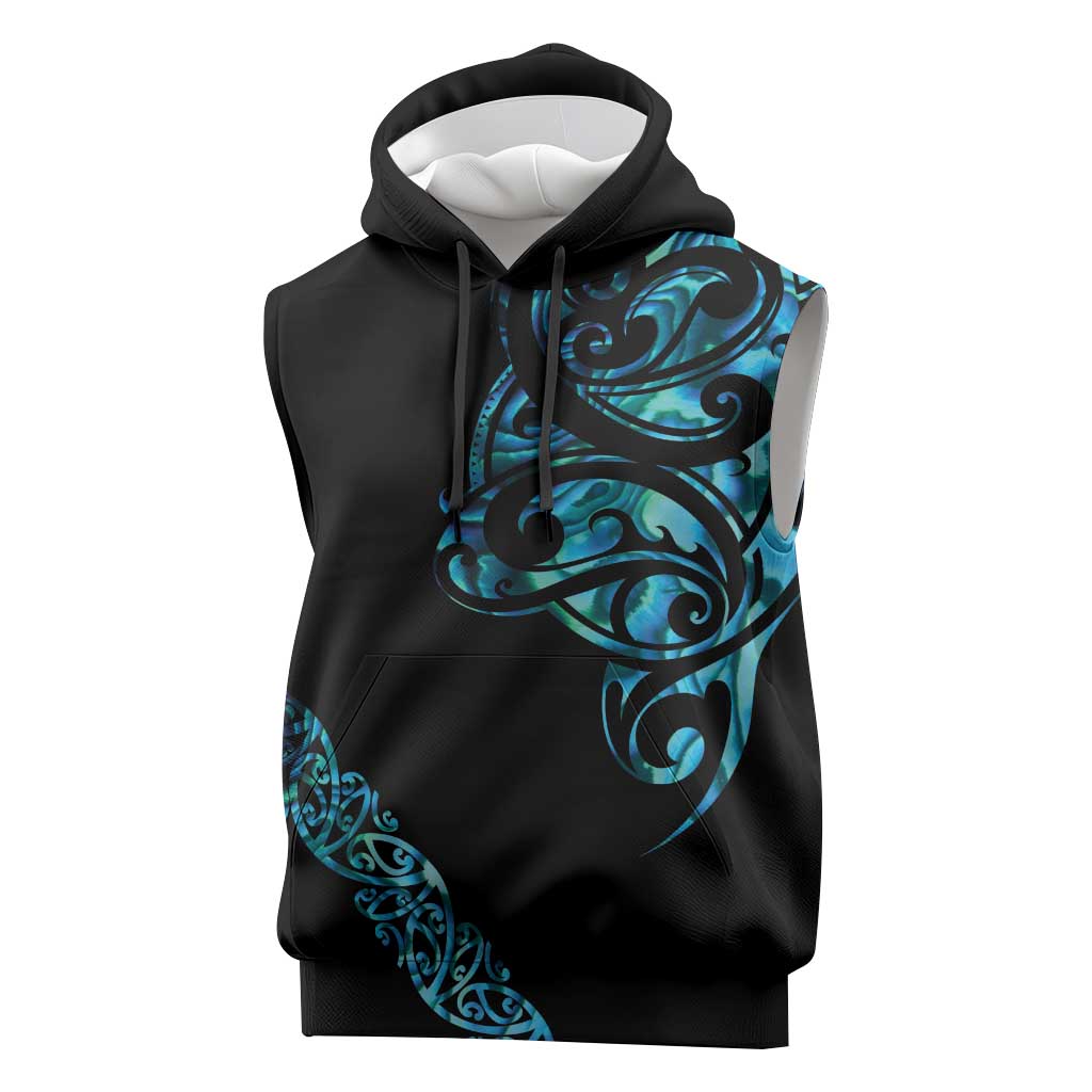 All Black Maori Tribal Tattoo Personalised Sleeveless Hoodie Polynesian Style LT9 Black - Polynesian Pride