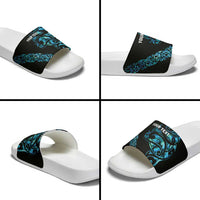 All Black Maori Tribal Tattoo Personalised Slide Sandals Polynesian Style LT9 - Polynesian Pride