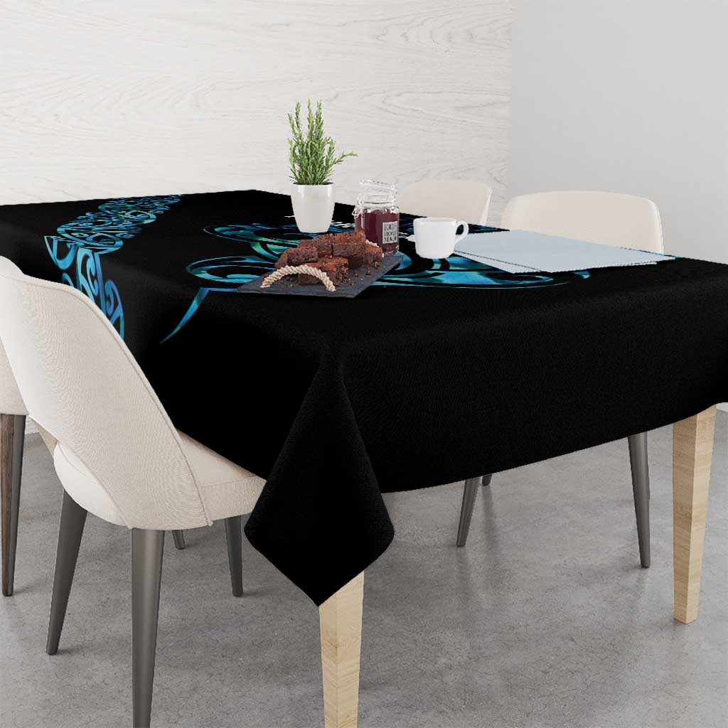 All Black Maori Tribal Tattoo Personalised Tablecloth Polynesian Style LT9 - Polynesian Pride