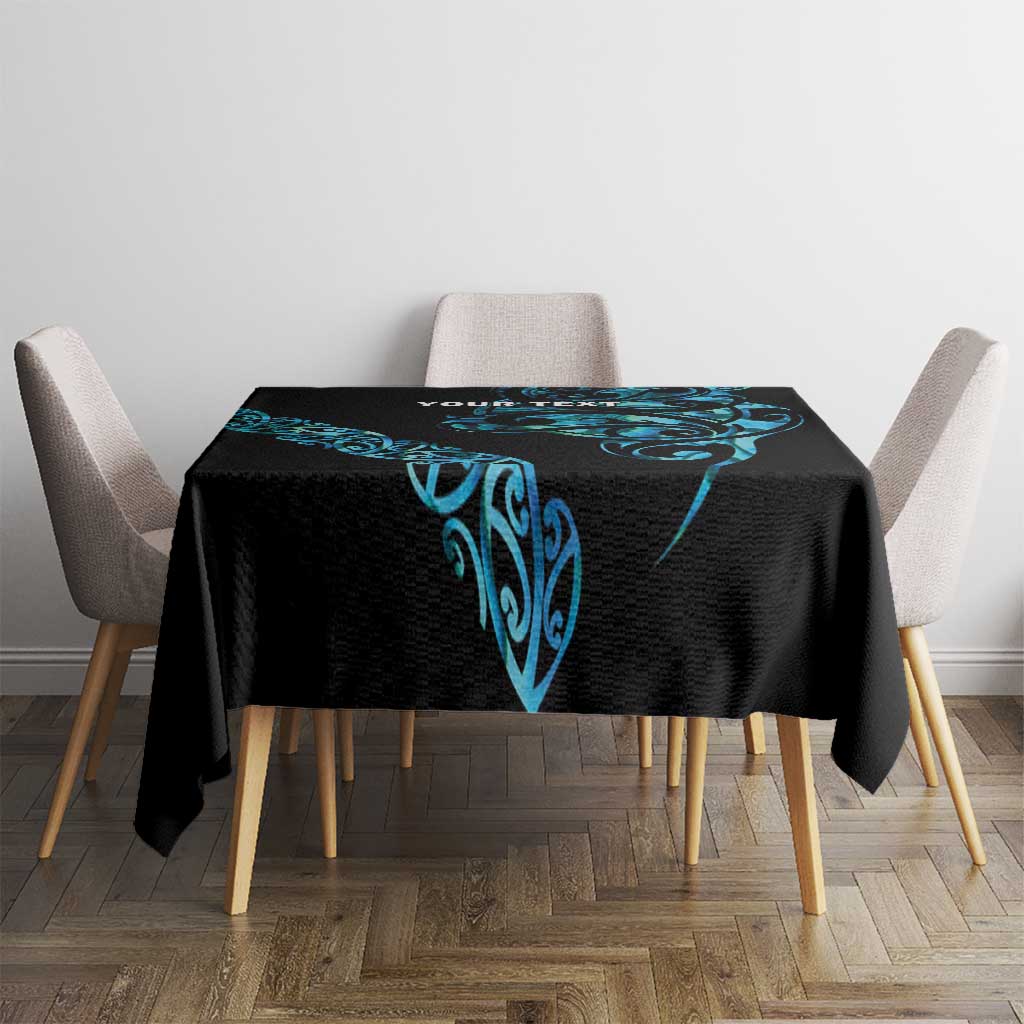 All Black Maori Tribal Tattoo Personalised Tablecloth Polynesian Style LT9 - Polynesian Pride