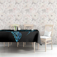 All Black Maori Tribal Tattoo Personalised Tablecloth Polynesian Style LT9 - Polynesian Pride