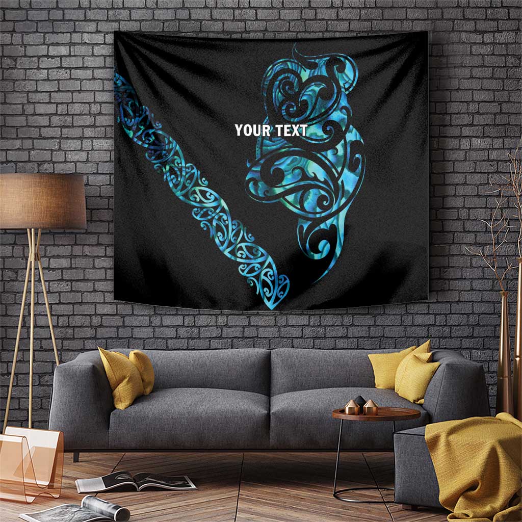All Black Maori Tribal Tattoo Personalised Tapestry Polynesian Style LT9 Black - Polynesian Pride