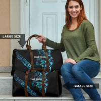 All Black Maori Tribal Tattoo Personalised Travel Bag Polynesian Style LT9 - Polynesian Pride