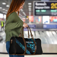 All Black Maori Tribal Tattoo Personalised Travel Bag Polynesian Style LT9 - Polynesian Pride