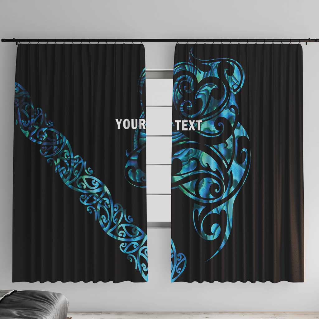 All Black Maori Tribal Tattoo Personalised Window Curtain Polynesian Style LT9 With Hooks Black - Polynesian Pride
