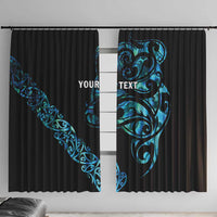 All Black Maori Tribal Tattoo Personalised Window Curtain Polynesian Style LT9 With Hooks Black - Polynesian Pride