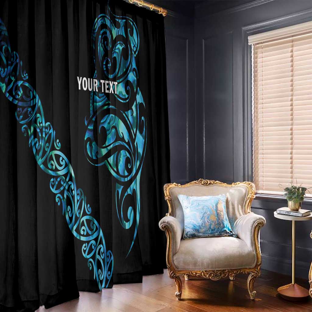 All Black Maori Tribal Tattoo Personalised Window Curtain Polynesian Style LT9 - Polynesian Pride