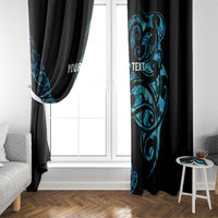 All Black Maori Tribal Tattoo Personalised Window Curtain Polynesian Style LT9 - Polynesian Pride