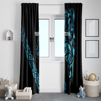 All Black Maori Tribal Tattoo Personalised Window Curtain Polynesian Style LT9 - Polynesian Pride