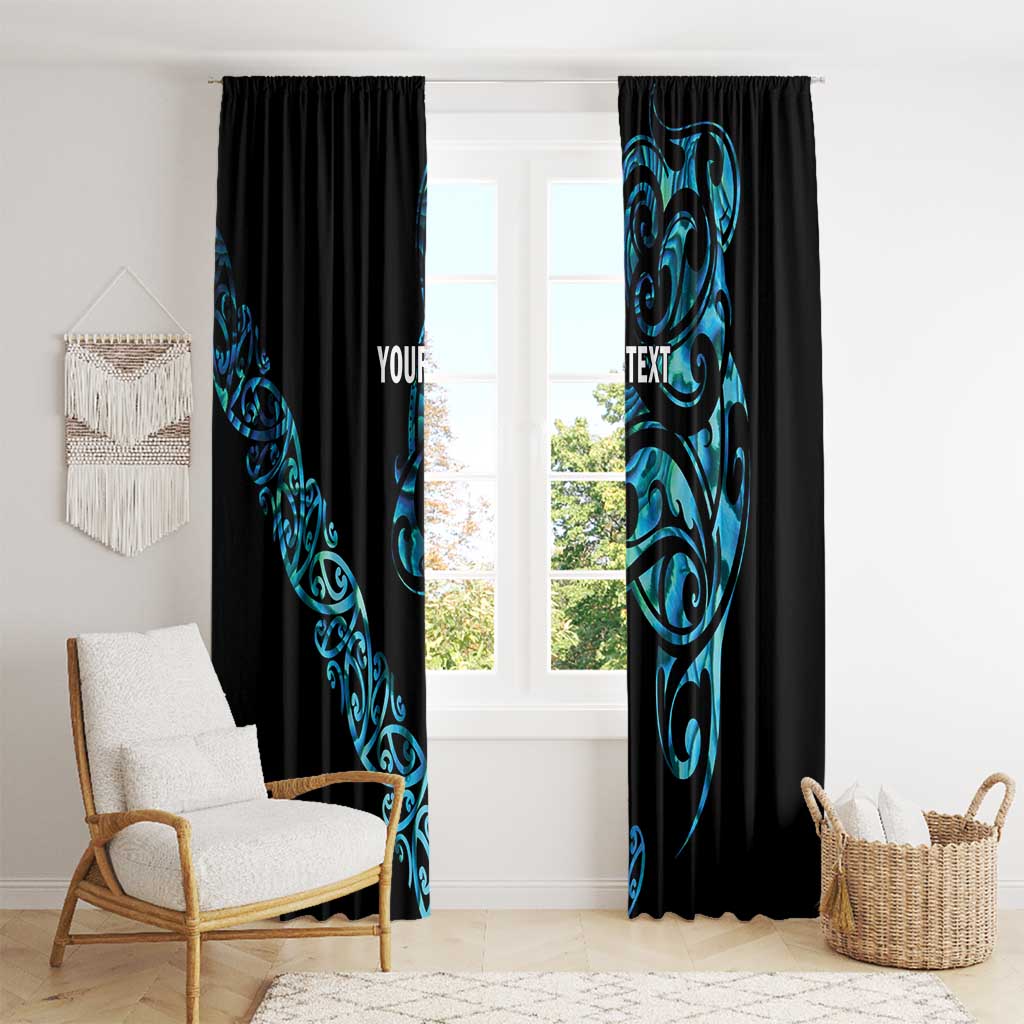 All Black Maori Tribal Tattoo Personalised Window Curtain Polynesian Style LT9 - Polynesian Pride