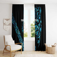 All Black Maori Tribal Tattoo Personalised Window Curtain Polynesian Style LT9 - Polynesian Pride