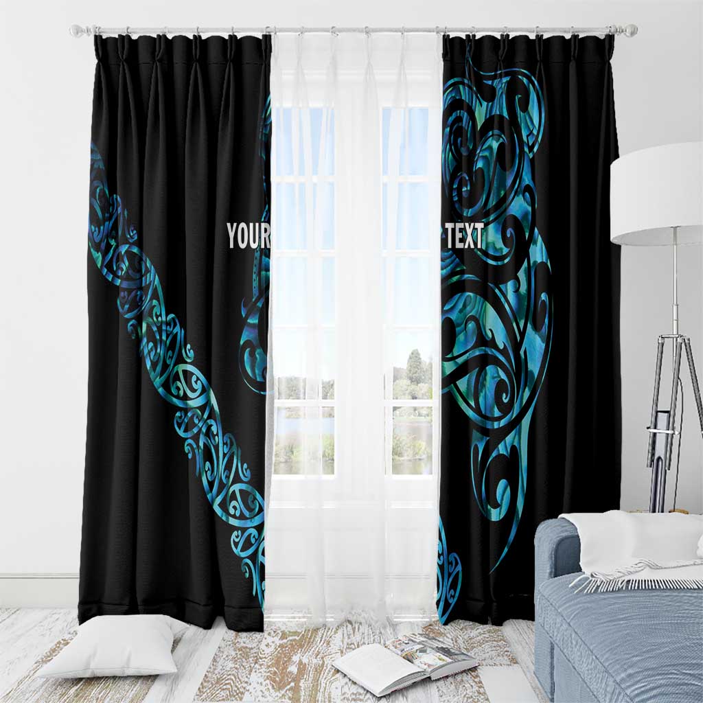 All Black Maori Tribal Tattoo Personalised Window Curtain Polynesian Style LT9 - Polynesian Pride