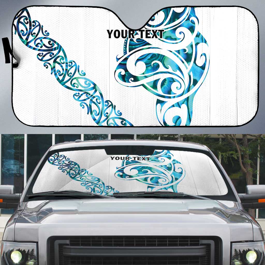 All White Maori Tribal Tattoo Personalised Auto Sun Shade Polynesian Style LT9 White - Polynesian Pride