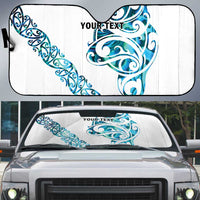 All White Maori Tribal Tattoo Personalised Auto Sun Shade Polynesian Style LT9 White - Polynesian Pride