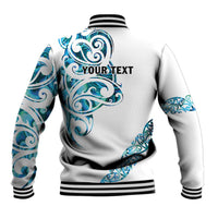 All White Maori Tribal Tattoo Personalised Baseball Jacket Polynesian Style LT9 - Polynesian Pride