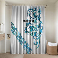 All White Maori Tribal Tattoo Personalised Bathroom Set Polynesian Style LT9 Shower Curtain Only White - Polynesian Pride