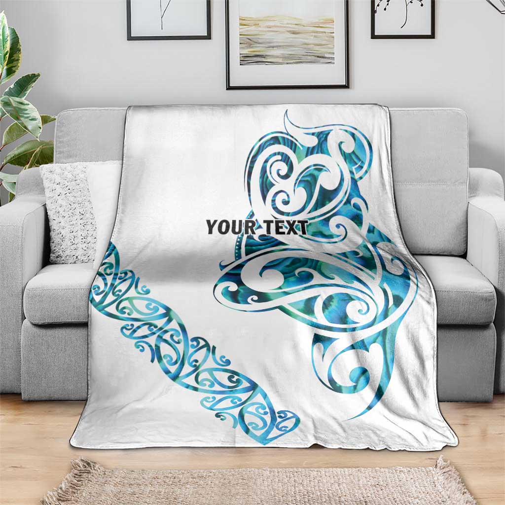 All White Maori Tribal Tattoo Personalised Blanket Polynesian Style LT9 - Polynesian Pride