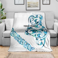 All White Maori Tribal Tattoo Personalised Blanket Polynesian Style LT9 - Polynesian Pride