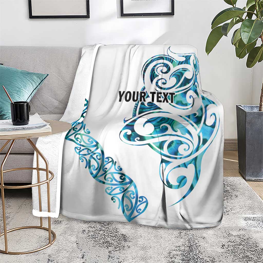 All White Maori Tribal Tattoo Personalised Blanket Polynesian Style LT9 - Polynesian Pride