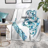 All White Maori Tribal Tattoo Personalised Blanket Polynesian Style LT9 - Polynesian Pride