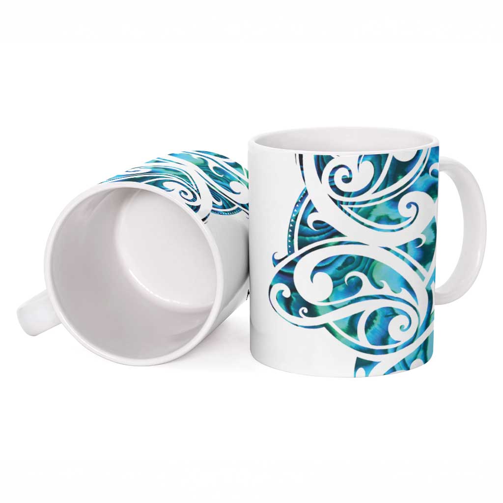 All White Maori Tribal Tattoo Personalised Ceramic Mug Polynesian Style LT9 - Polynesian Pride