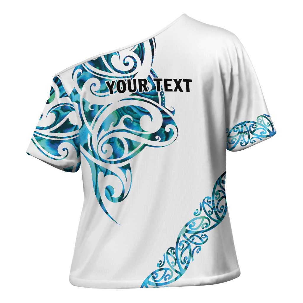 All White Maori Tribal Tattoo Personalised Cross Shoulder Shirt Polynesian Style LT9 - Polynesian Pride