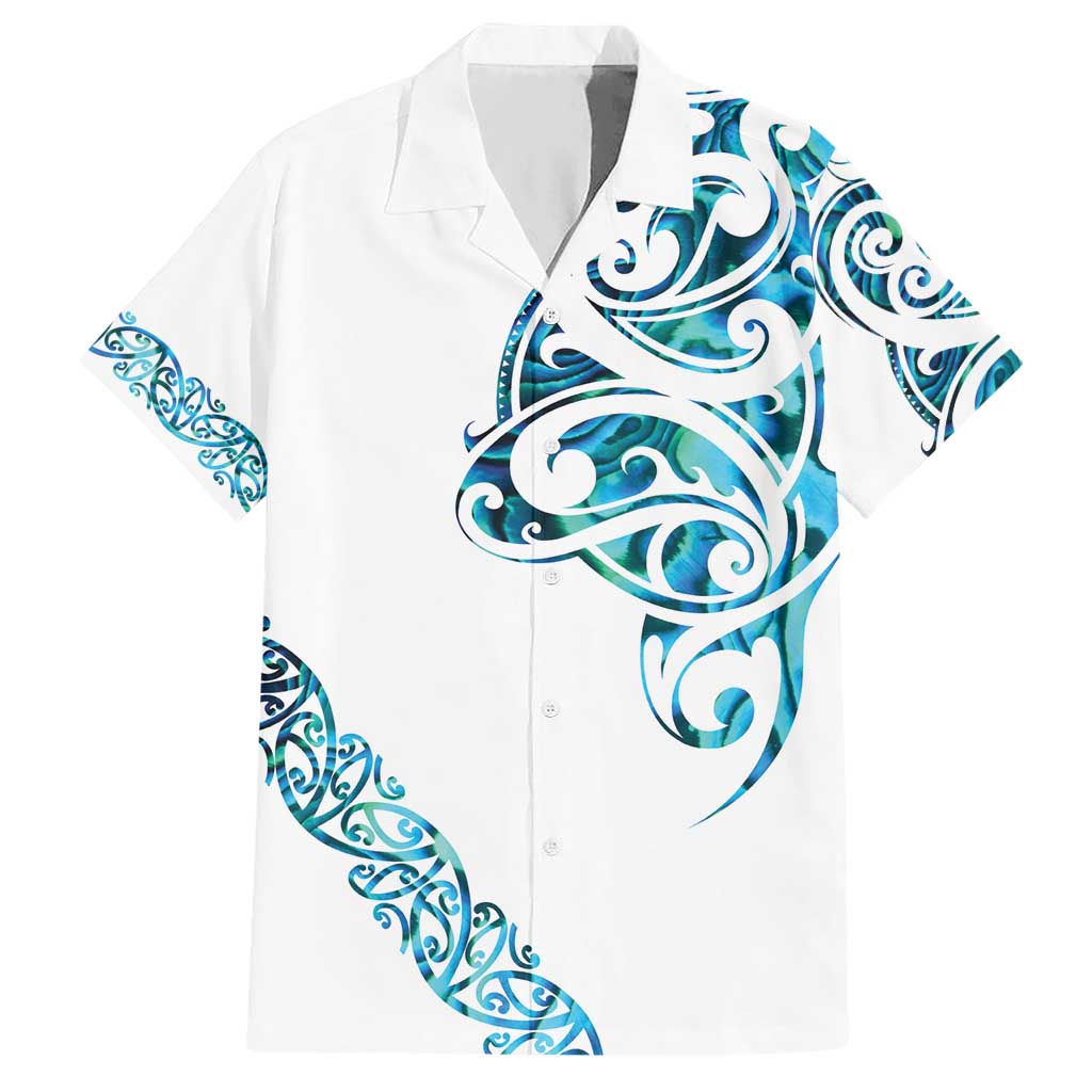 All White Maori Tribal Tattoo Personalised Hawaiian Shirt Polynesian Style LT9 White - Polynesian Pride