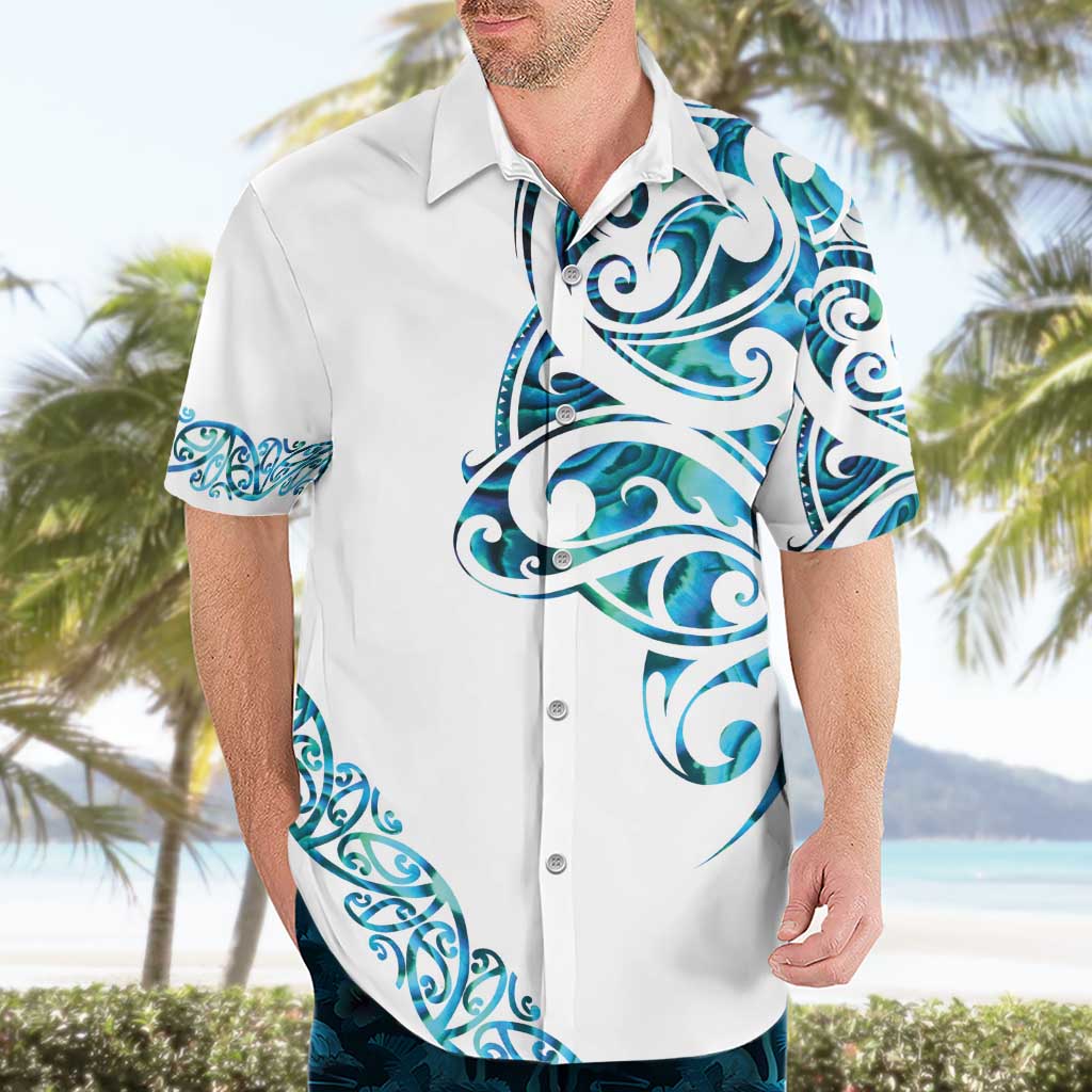 All White Maori Tribal Tattoo Personalised Hawaiian Shirt Polynesian Style LT9 - Polynesian Pride