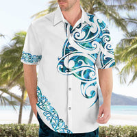All White Maori Tribal Tattoo Personalised Hawaiian Shirt Polynesian Style LT9 - Polynesian Pride