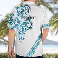 All White Maori Tribal Tattoo Personalised Hawaiian Shirt Polynesian Style LT9 - Polynesian Pride