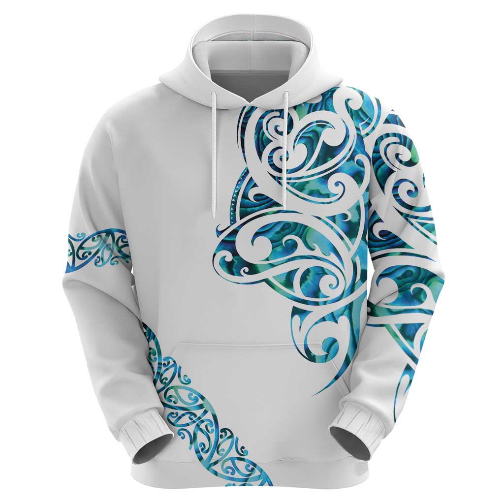 All White Maori Tribal Tattoo Personalised Hoodie Polynesian Style LT9 - Polynesian Pride