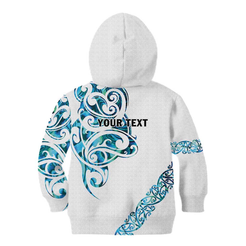 All White Maori Tribal Tattoo Personalised Kid Hoodie Polynesian Style LT9 - Polynesian Pride