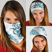 All White Maori Tribal Tattoo Personalised Neck Gaiter Polynesian Style LT9 - Polynesian Pride