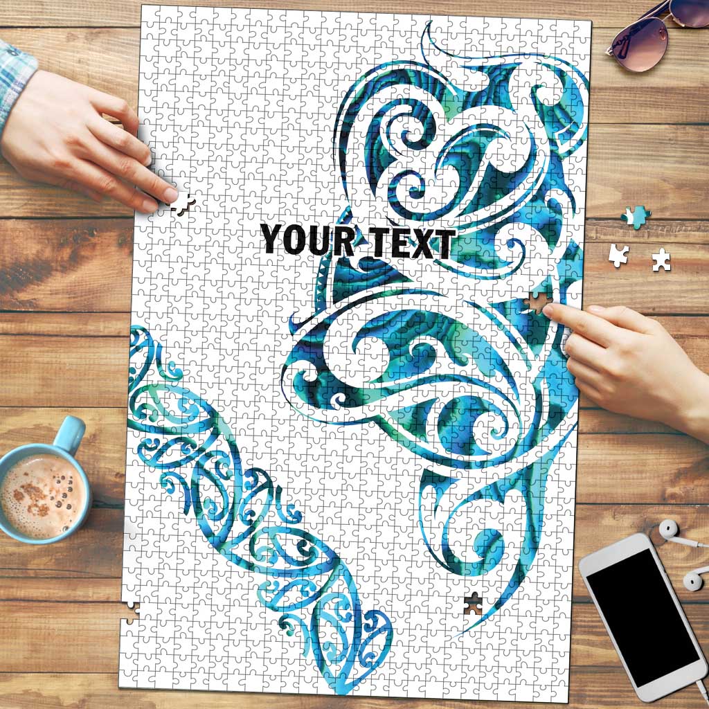 All White Maori Tribal Tattoo Personalised Puzzle Polynesian Style LT9 White - Polynesian Pride